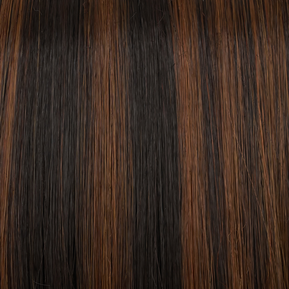 FS4/33/30A | Midnight Cocoa | Dk Brown, Med Red, Med Natural Red Blonde/Brown Blend w/ Med Natural Red Blonde/Brown Blend Bold Highlights