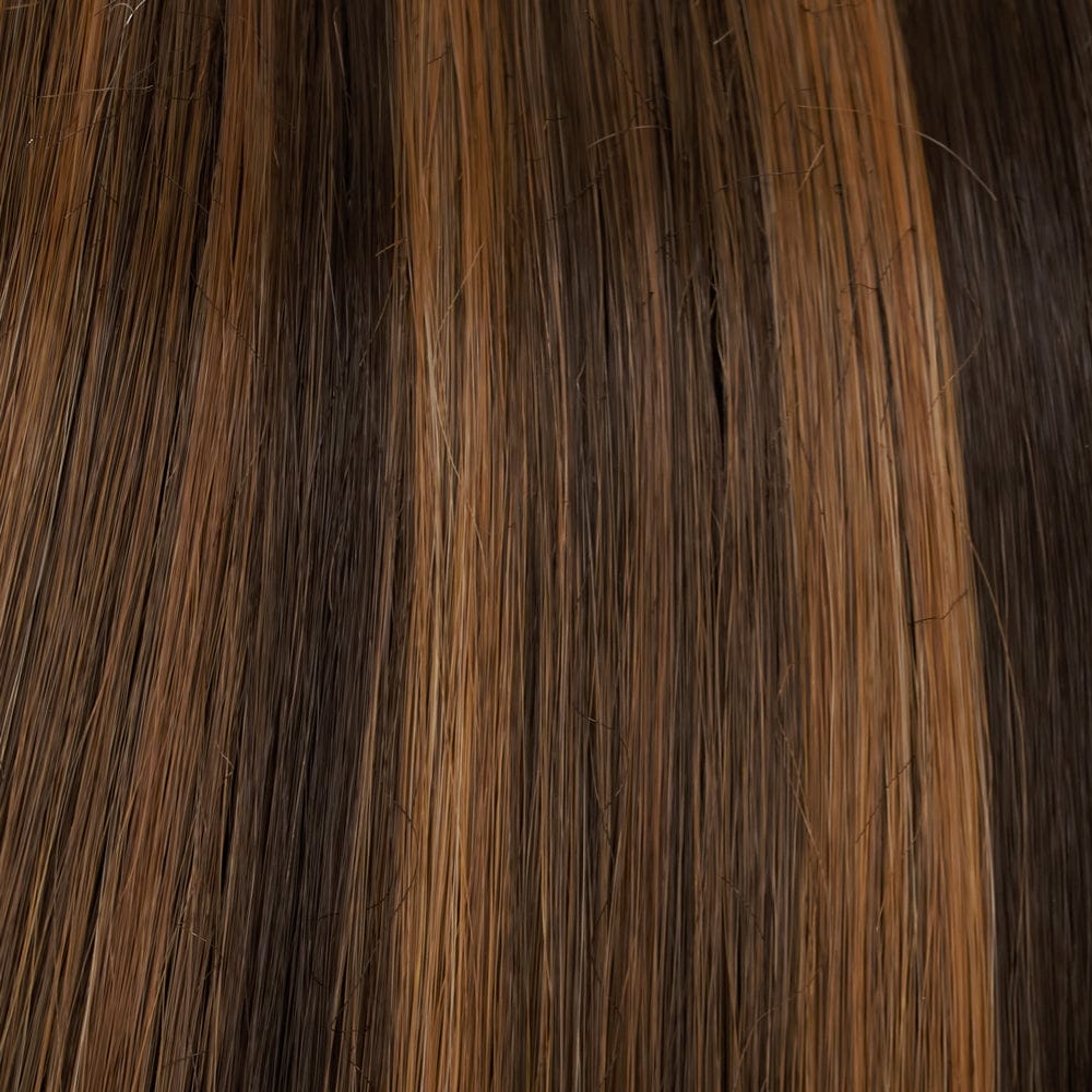 FS6/30/27 | Toffee Truffle | Brown, Med Red-Gold, Med Red-Gold Blonde Blend w/ Med Red Gold Blonde Bold Highlights