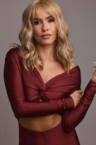 Woman wearing Franky wig by Rene of Paris in Golden Latte Blond | Front full body