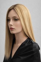 Fearless Human Hair Topper 18-20" Front View by PUSH - Color Dore