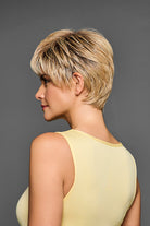 Boss Energy by Gabor blonde pixie cut synthetic lace front wig with textured layers and a natural hairline.