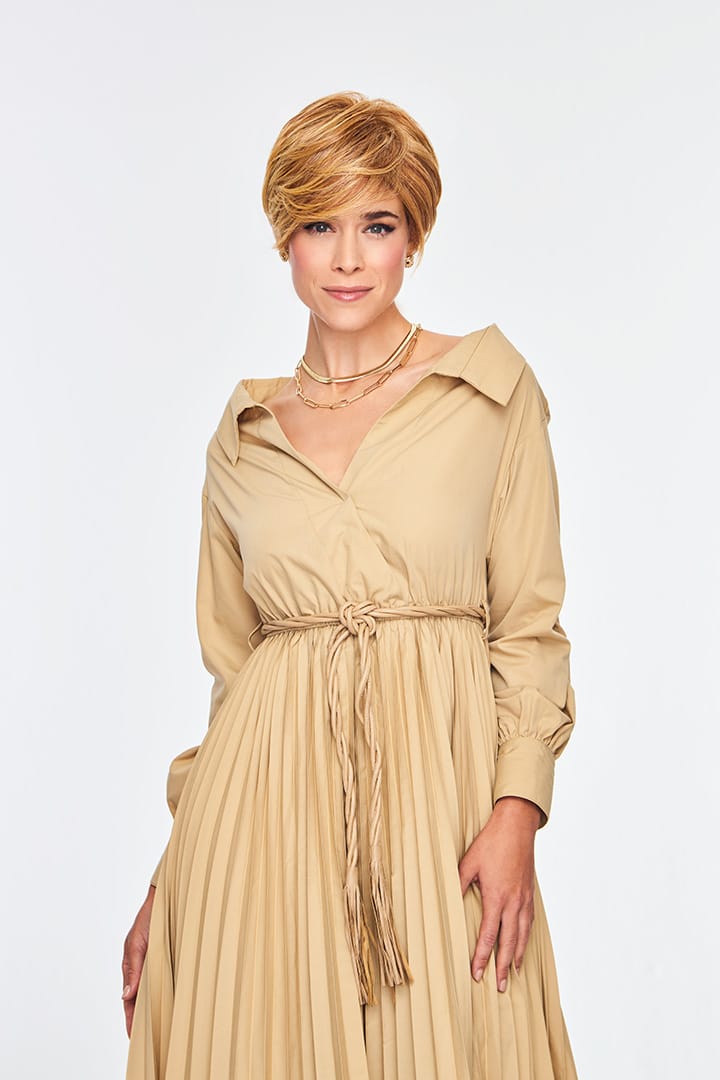 Woman wearing Devotion wig by Gabor in Light Red | Front Full Body