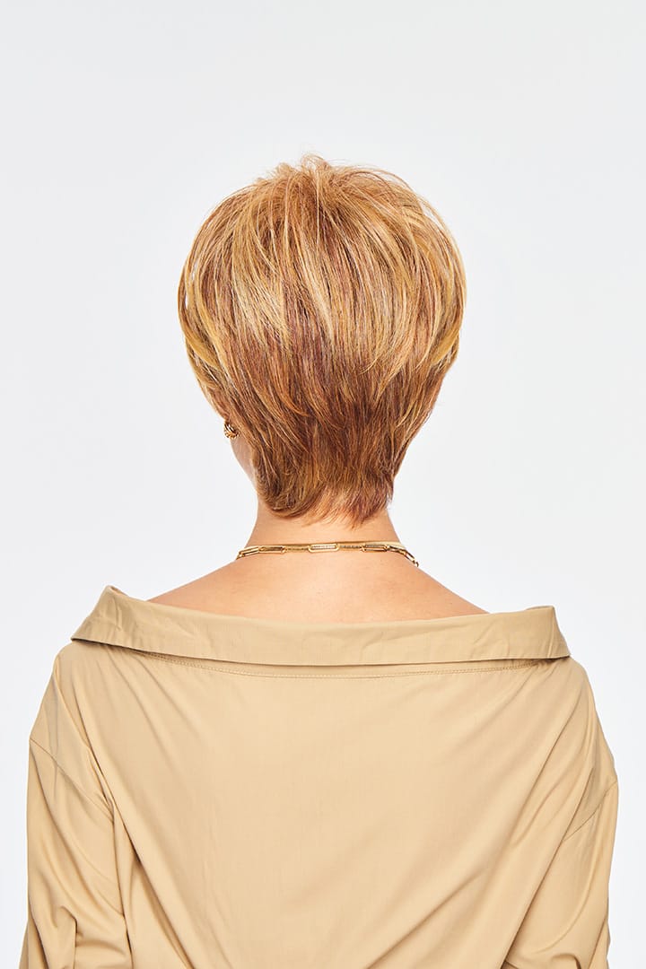 Woman wearing Devotion wig by Gabor in Light Red | Back
