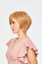 Woman wearing Discretion wig by Gabor in Light Red | Left Side