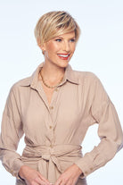 Woman wearing Friendship wig by Gabor in SS Light Blonde | Front head turned