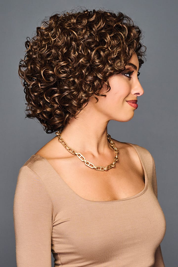 Women wearing Fun & Funky wig by Gabor in Light Brown | Right Side