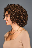 Women wearing Fun & Funky wig by Gabor in Light Brown | Left Side