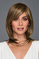 Woman wearing Illumination wig by Gabor in Brown/Blonde | Front up close