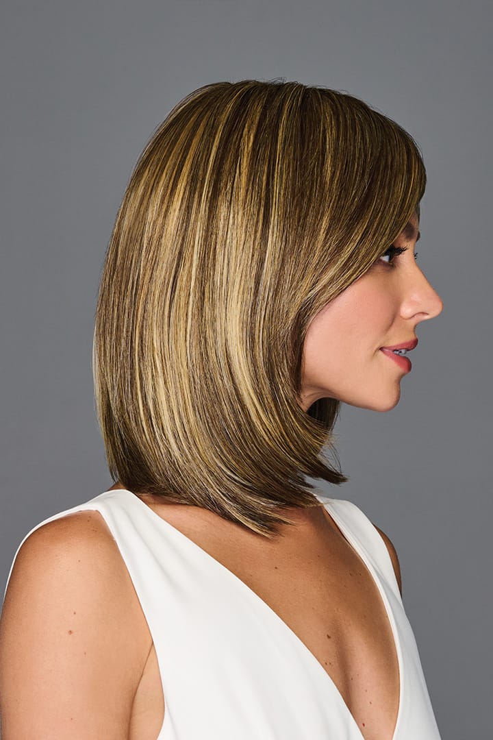 Woman wearing Illumination wig by Gabor in Brown/Blonde | Right Side