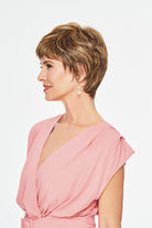 Woman wearing Optimistic wig by Gabor in Brown Blonde | Left Side