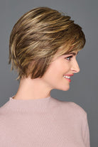 Woman wearing Wonderful Wit wig by Gabor in Brown/Blonde | Right Side