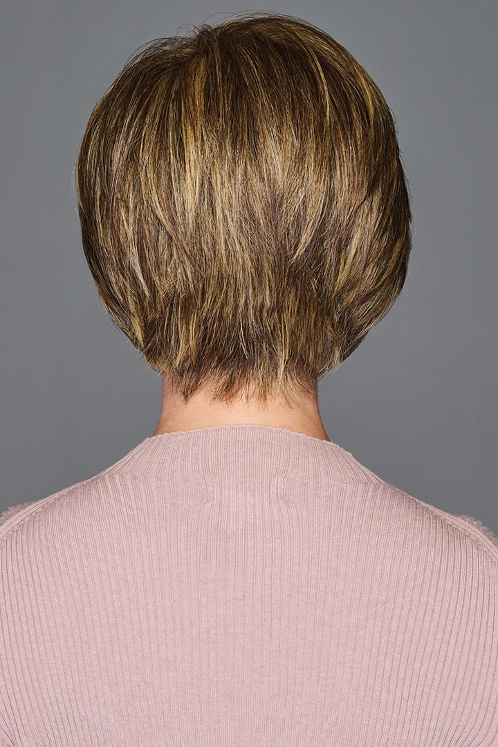 Woman wearing Wonderful Wit wig by Gabor in Brown/Blonde | Back