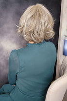 Woman with short gray bob wig (Trend Alert Luxury by Gabor in Silver and Smoke) back
