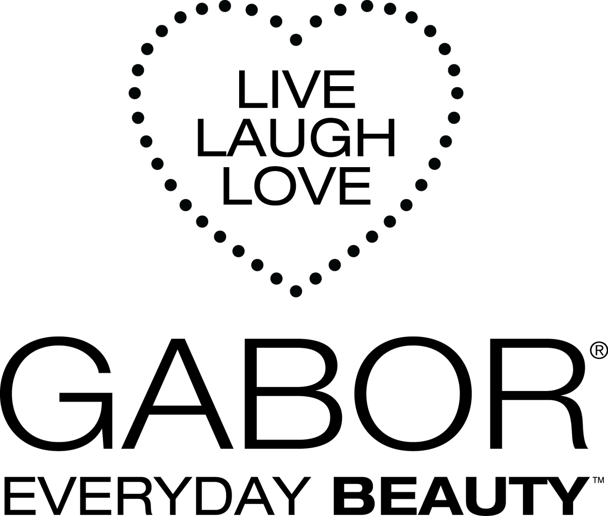 Gabor Everyday Beauty logo with heart & Live Laugh Love