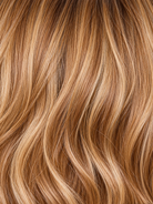 Glazed Caramel-R | Rich warm brown and dark blonde tones are paired with naturally placed ashy highlights, creating beautiful dimension and movement. Dark root adds depth for a polished, salon-fresh finish with a modern edge.