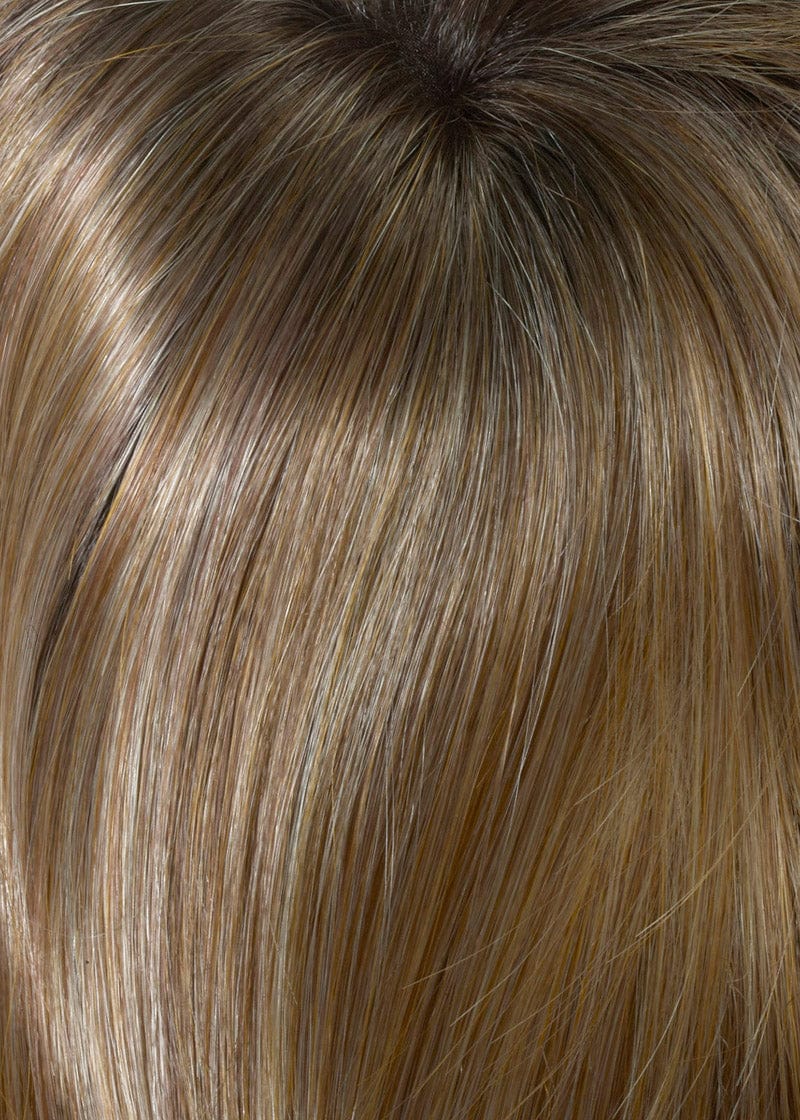 Golden Nutmeg | Chocolate brown roots with strawberry blonde glazed with buttery golden blonde
