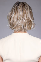Woman is wearing Kate wig by Belle Tress in Butterbeer R | Back