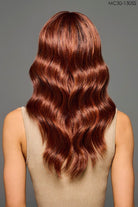 Model is wearing Kaliyah wig by Kim Kimble in MC30-130SS Cherry Cola | Back