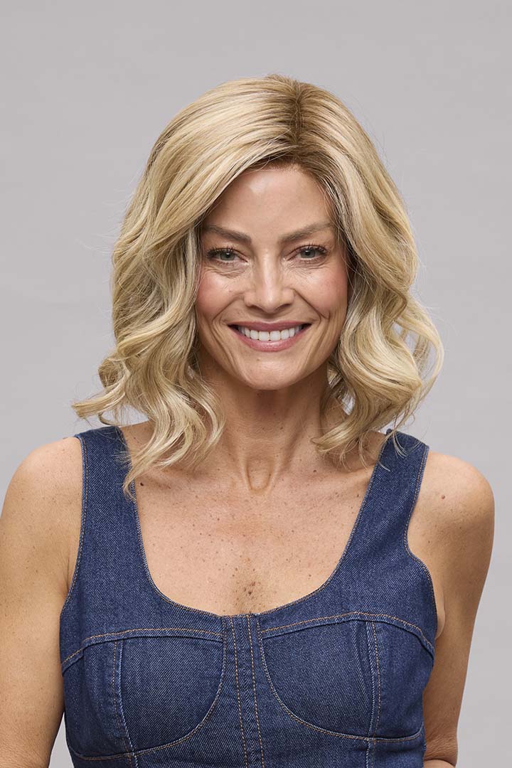 Lacy Lite by Jon Renau blonde shoulder-length lob wig with soft waves and a realistic SmartLace front.