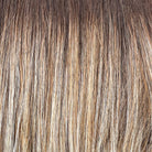 Macadamia Latte-R | 6/12/22+8 | A rooted medium & light brown base, highlighted w/ light gold blonde, & a mix of ash & light gold blonde. Blended w/ golden blonde, honey blonde, natural medium blonde, & champagne blonde highlights.