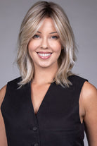 Woman wearing Monaco wig by Belle Tress in Milkshake Blonde R | Front smiling