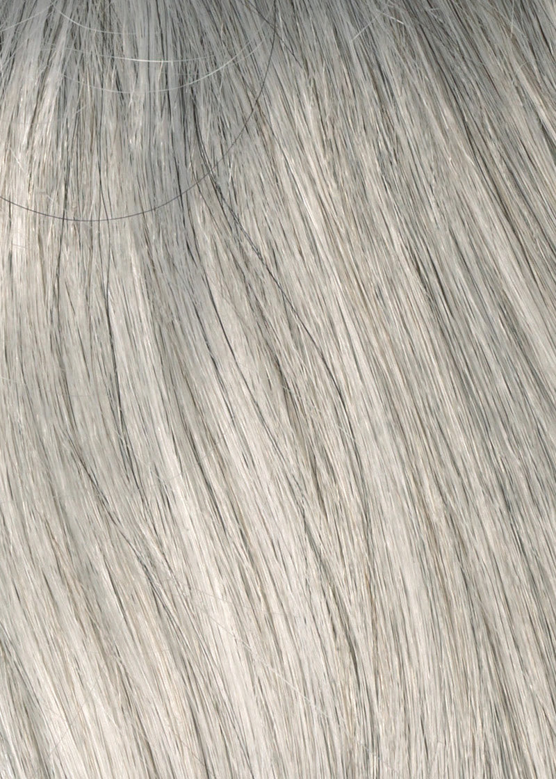 Close-up of light green hair strands