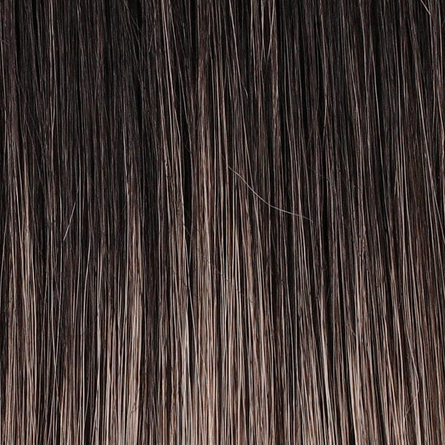 Midnight | S2-103/18RO | A Black/Brown Blend rooting transitioning at mid-length to Platinum Blonde and a Dark Natural Ash Blonde blend mid-length to the ends