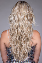 Woman wearing Olympia wig by Belle Tess in Butterbeer R | Back