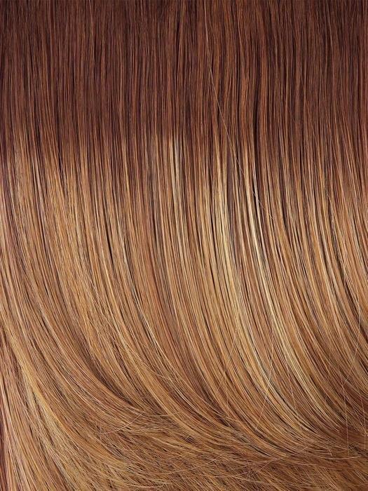 Raquel Welch Wigs | SS14/25 HONEY GINGER | Dark Strawberry Blonde Blended With Pale Gold Blonde and Medium Brown Roots