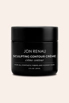 A black jar of Jon Renau Sculpting Contour Crème on a light beige background.