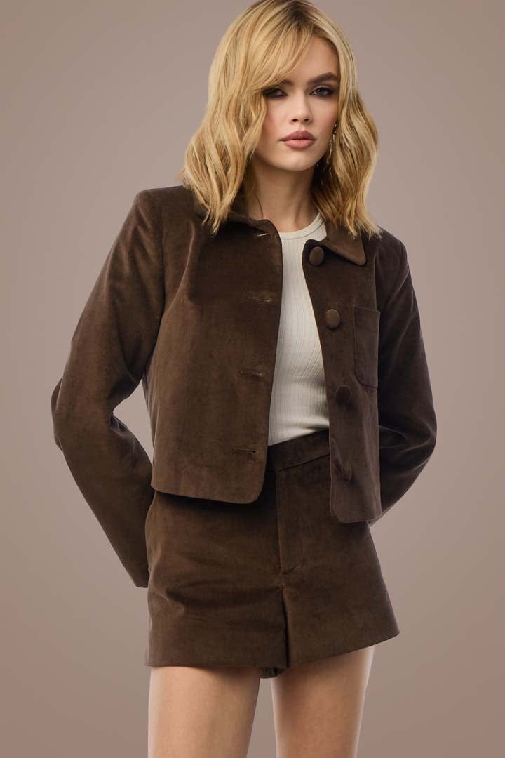 Smooth Wavez Bronzed Honey corduroy jacket & shorts