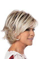 Model is wearing Easy Breezy wig by Toni Brattin in Platinum | Right Side