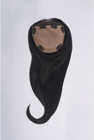 Lace front human hair topper with long black hair