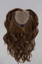 Brown wavy synthetic hair topper