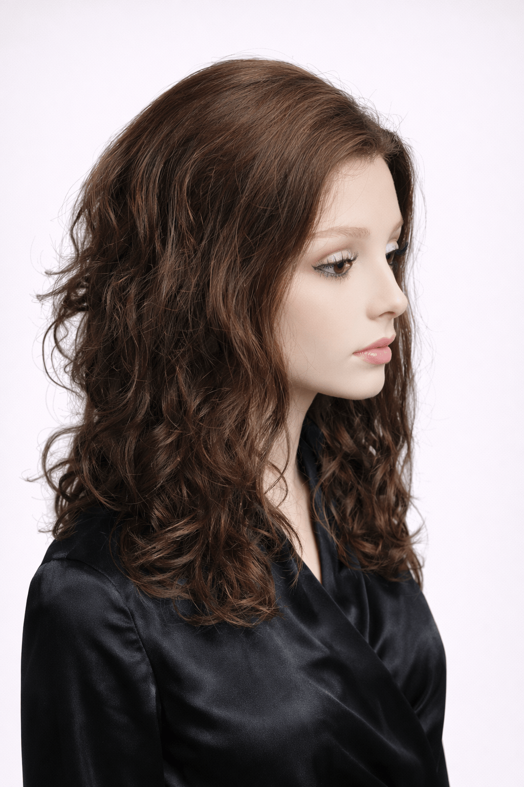 PUSH Remy Human Hair Wig in color Chocolat - Side view