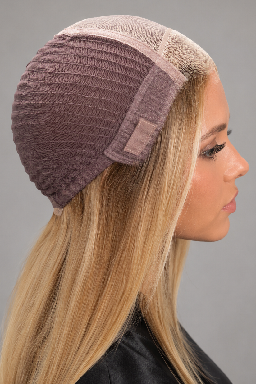 Bespoke Human Hair Wig by PUSH in color S12.88.200T | Cap Construction | Side view