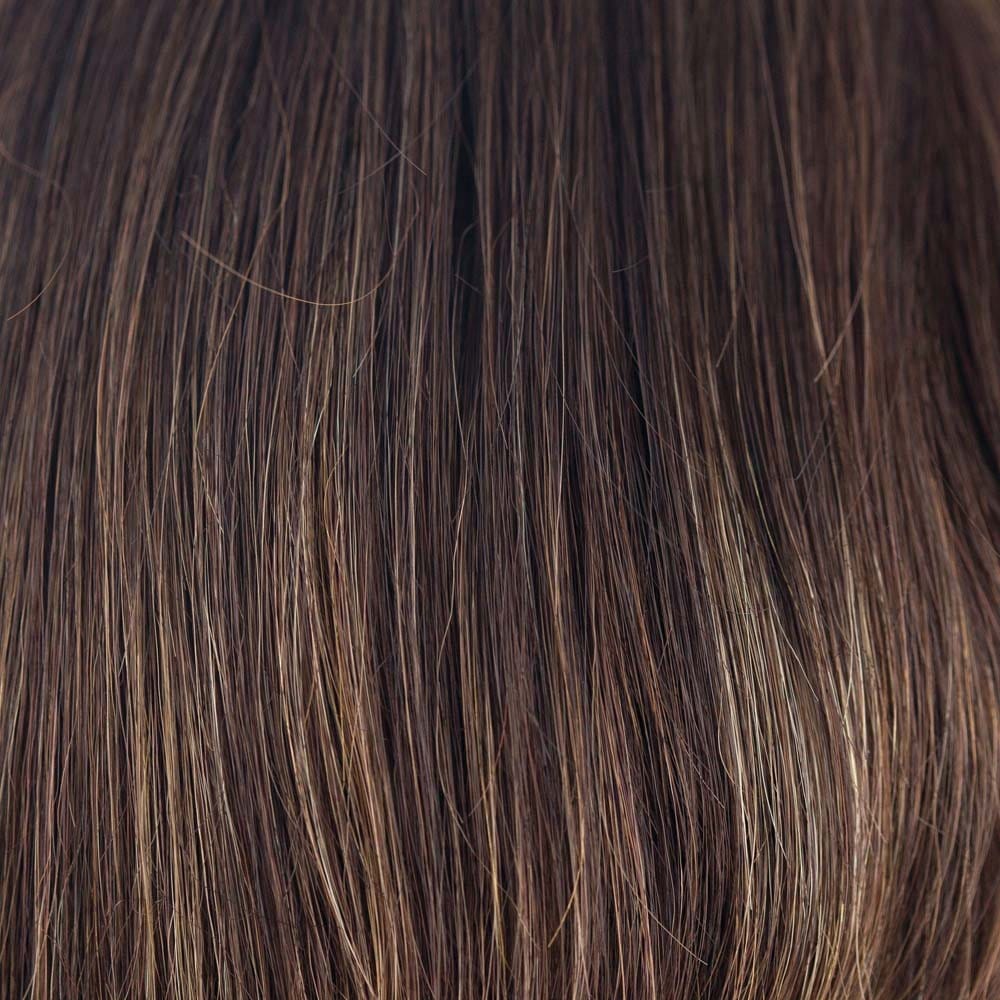 Coffee Latte R | Dark Root, Dark Brown base with 50/50 of Medium Chocolate Brown and Medium Golden Blonde