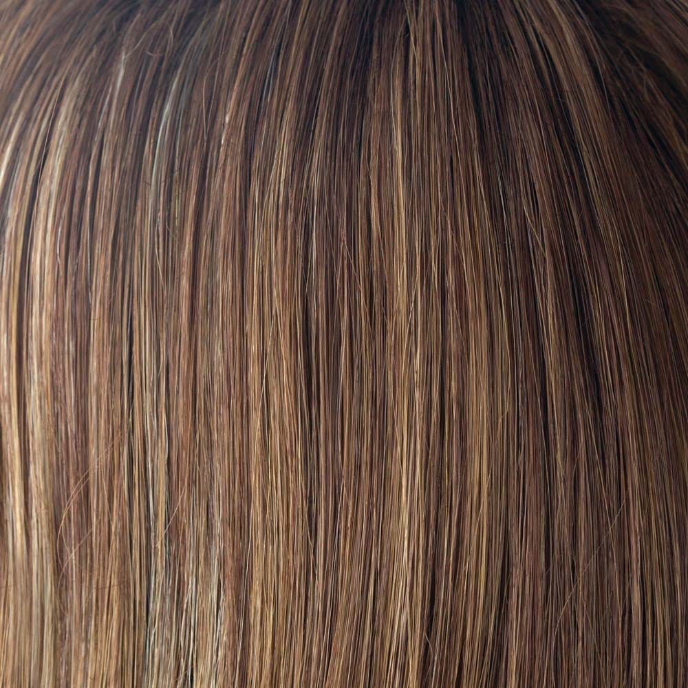 Almond Spice R | Rooted Dark with a Medium Brown base and a Honey and Platinum Blonde blended highlight