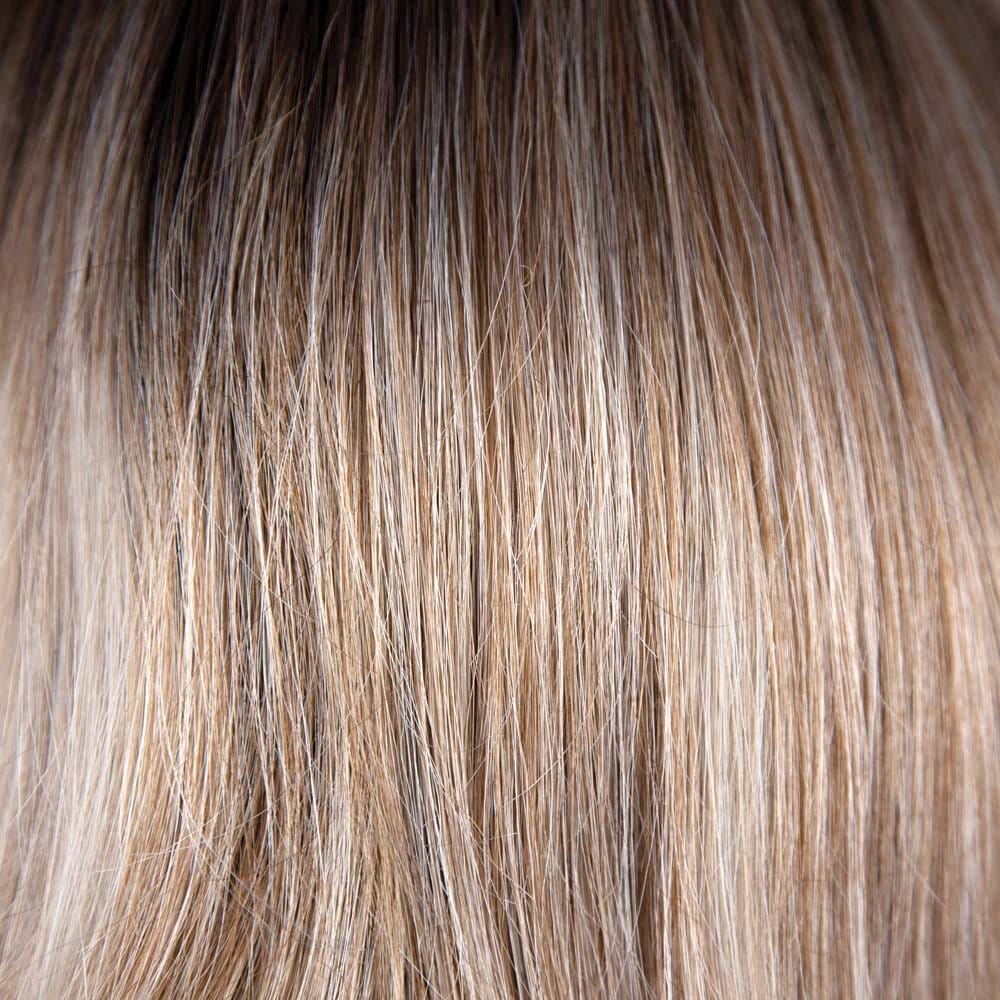 Melted Marshmallow | 3 tone color: Dark warm brown root to warm light blond base transform to white, blond tip