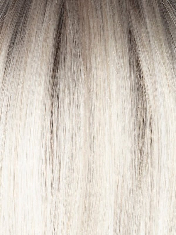 Milky Opal-R | Rooted blonde with a mid-warm brown root which transcends beautifully into the expertly woven cream and white blondes with a deeper tone running throughout the bottom and has a subtle opal hue