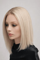 Eileen 12" Human Hair Wig by PUSH in color Glacial - Front view