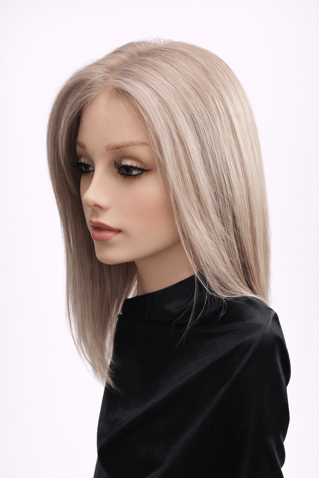 Eileen 14" Human Hair Wig by PUSH in color Sage - side view