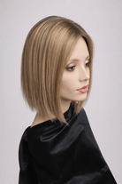 Fearless Human Hair Topper 10-12" by PUSH Front/Side view - Color Dore 