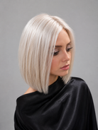 Fearless Human Hair Topper 10-12" by PUSH Front/Side view - Color Blanche