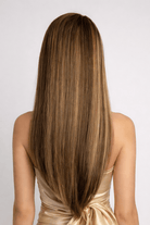 Belle | A base of rich brown, complemented by highlights in both light brown and medium ash blonde, creating a multi-dimensional and natural-looking effect.