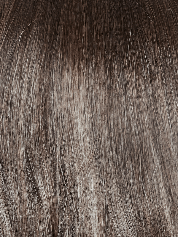 NM Truffle Brown R | Neutral medium-brown tone, softly blended with light ash blond. The root creates a dimensional effect.