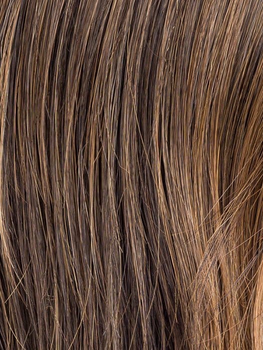 COFFEE BROWN LIGHTED 6.9.16 | Dark Brown and Medium Warm Brown with Medium Blonde Blends with Highlights Throughout and Concentrated in the Front