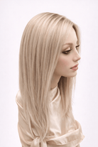 Gisele Human Hair Wig by PUSH in color Brulee Doree Front View