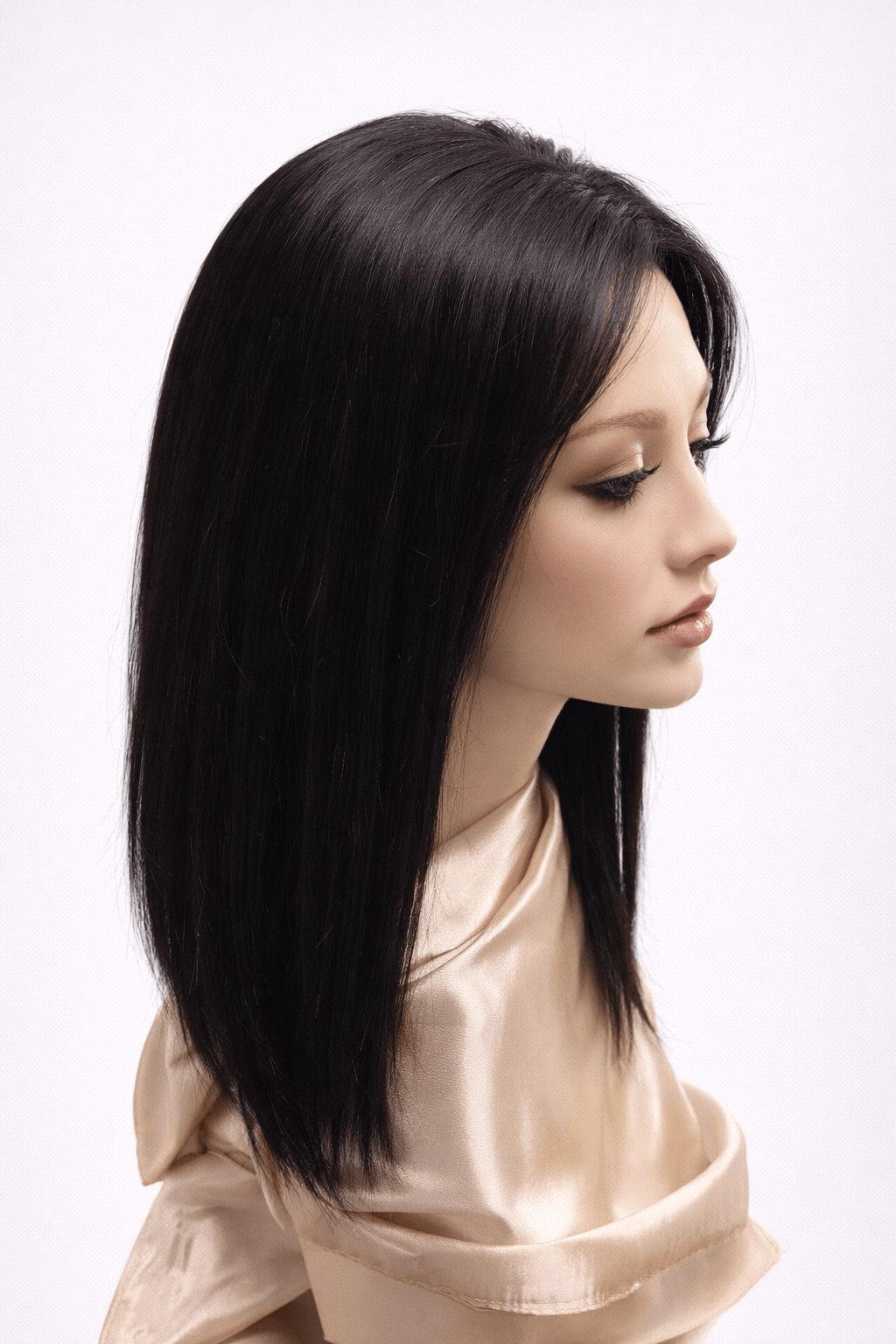 Gisele Human Hair Wig by PUSH in color Noir Front View