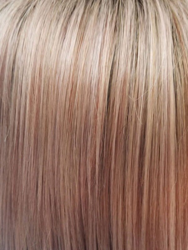 Watermelon-R | Rich pastel pink base with subtle soft reddish tone + soft dark brown root